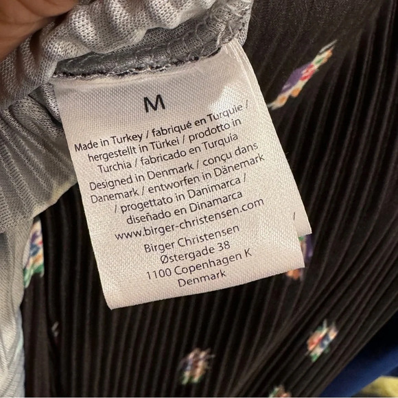 NWT Rotate Birger Christensen Number 7 Pleated Black Midi Dress Planet AOP SizeM - Picture 13 of 16